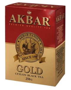 Чай черный GOLD цейлонский листовой 250 г Akbar