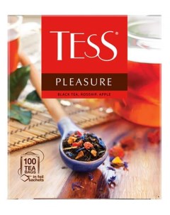 Чай черный Pleasure с шиповником яблоком и тропическими фруктами 100 шт Tess