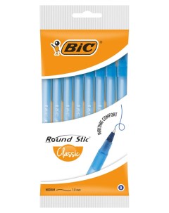 Ручка шариковая Round Stic Classic синяя 8 шт Bic