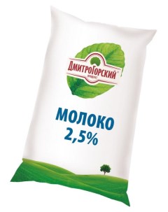 Молоко Дмитровский продукт питьевое пастеризованное 2 5 900 г Дмитрогорский продукт