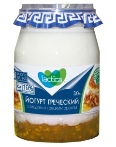 Йогурт греческий мед грецкий орех 3 0 190 г Lactica