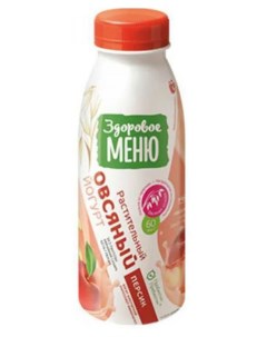 Йогурт питьевой Овсяный персик 250 мл Здоровое меню