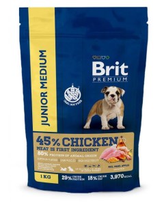 Сухой корм для щенков и молодых собак Premium Junior M курица 3 кг Brit*