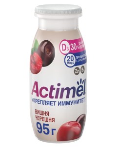 Напиток кисломолочный с вишней и черешней 1 5 БЗМЖ 95 г Actimel