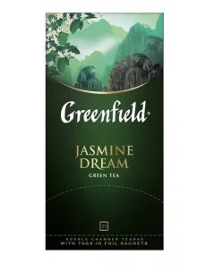 Чай зеленый Jasmine Dream с жасмином в пакетиках 25 шт Greenfield