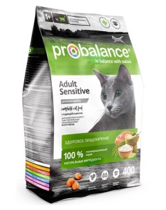 Сухой Сухой корм для кошек Sensitive для пищеварения курица рис 400 г Probalance