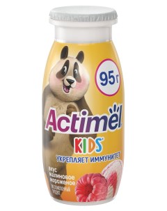 Напиток кисломолочный Kids со вкусом малинового мороженого 1 5 БЗМЖ 95 г Actimel