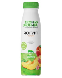 Йогурт питьевой персик 2 5 БЗМЖ 300 г Эконива