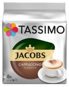 Кофе в капсулах Tassimo Cappuccino Classico 8 порций 16 капсул Jacobs
