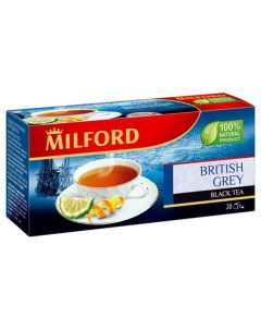 Чай черный British Grey с Био маслом бергамота в пакетиках 20х1 75 г Милфорд