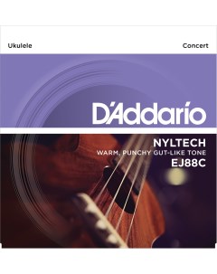 Струны для укулеле D ADDARIO EJ88C SET CONCERT NYLTECH UKULELE D`addario