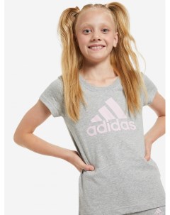 Футболка для девочек Essentials Big Logo Серый Adidas