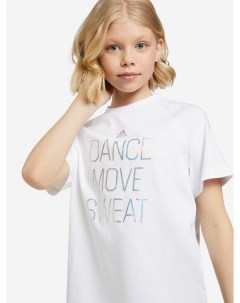 Футболка для девочек Dance Metallic Print Белый Adidas