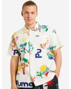 Рубашка с коротким рукавом мужская Adventure Planet Aop Бежевый Puma