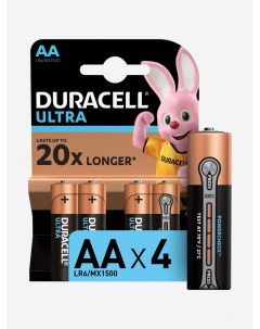 Батарейки щелочные Ultra АА 4 шт Черный Duracell