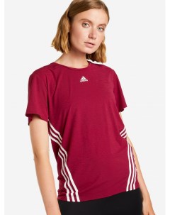 Футболка женская Trainicons 3 Stripes Красный Adidas
