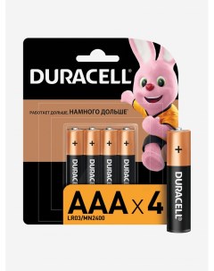 Батарейки щелочные ААА 4 шт Черный Duracell