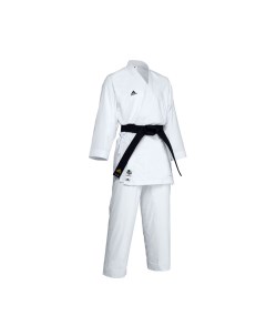 Кимоно для карате K192SK AdiLight Primegreen WKF белое с черным логотипом Adidas