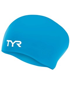 Шапочка для плавания подростковая Long Hair Wrinkle Free Silicone Cap Jr LCSJRL 420 голубой Tyr