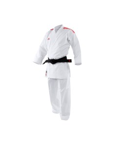 Кимоно для карате K192SK AdiLight Primegreen WKF белое с красными полосками Adidas