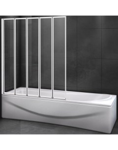 Шторка на ванну Relax 120 RELAX V 5 120 140 C Bi профиль Серый стекло прозрачное Cezares