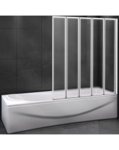Шторка на ванну Relax 120 R RELAX V 5 120 140 P Bi R профиль Серый стекло рифленое Cezares