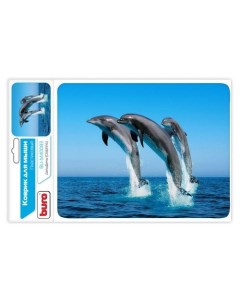 Коврик для мыши BU M40083 S рисунок дельфины PVC 230х180х2мм Buro