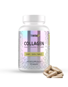 Комплекс Коллаген с гиалуроновой кислотой и витамином C 60 капсул Collagen 1win