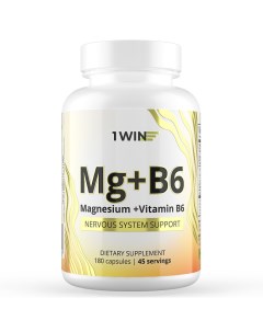 Комплекс Магния цитрат с витамином B6 180 капсул Vitamins Minerals 1win