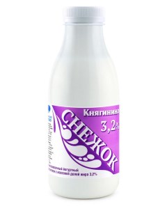 Напиток кисломолочный Снежок йогуртный 3 2 БЗМЖ 430 г Княгинино