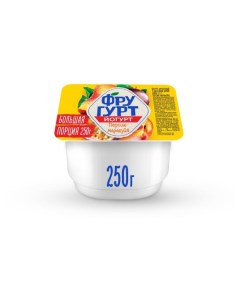 Йогурт фруктовый персик маракуйя 2 5 250 г Фругурт
