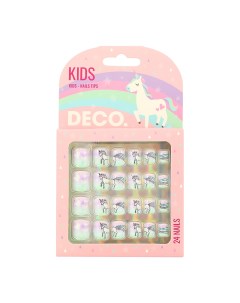 Набор детских накладных ногтей KIDS самоклеящиеся fairytale 24 шт Deco