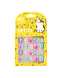 Набор детских накладных ногтей KIDS самоклеящиеся ice cream 24 шт Deco