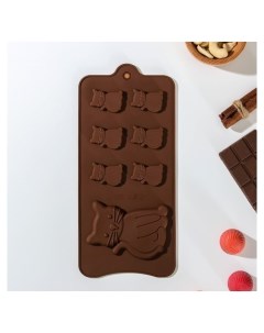 Форма для шоколада Котик 7 ячеек 25 11 5 0 5 см Nnb
