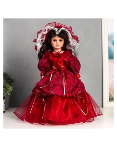 Кукла коллекционная керамика Кармен в красном платье 40 см Nnb