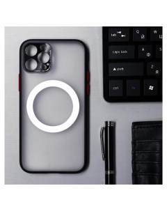 Чехол Luazon для Iphone 12 Pro поддержка Magsafe с окантовкой пластиковый черный Luazon home
