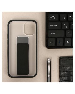 Чехол Luazon для Iphone 12 Mini с ремешком подставкой пластиковый черный Luazon home