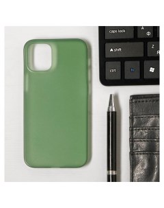 Чехол Luazon для телефона Iphone 12 Mini пластиковый тонкий прозрачный зеленый Luazon home