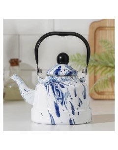 Чайник эмалированный Элемент 1 1 л цвет белый голубой Nnb