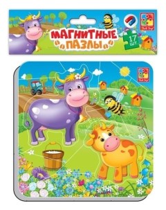Магнитные пазлы Корова и теленок Vladi toys