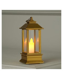Фигура светодиодная Фонарь цвет золото с 1 свечой 13х5 5х5 5 см от бат 3хlr44 т белый Luazon home