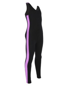 Комбинезон гимнастический с лампасами цвет чёрный фиолетовый размер 36 Grace dance