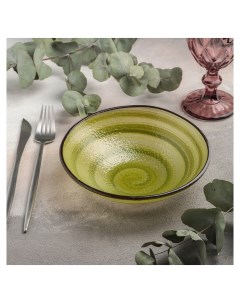 Салатник Карамель 18 5 см цвет зелёный Trd