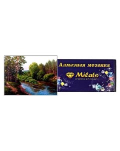 Алмазная мозаика Сосны у реки 40х30 см 35 цветов Милато