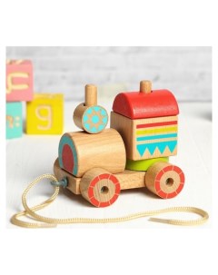 Паровозик пирамидка на шнурке Мир деревянных игрушек