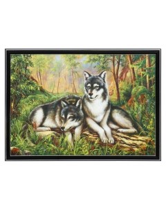 Картина Волчья семья 35х50 38х53 см Nnb