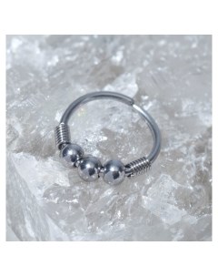 Пирсинг в нос Шарики кольцо D 10мм цвет серебро Nnb