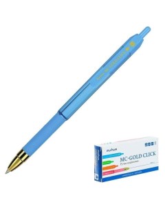 Ручка шариковая автоматическая узел 0 7 мм чернила синие резиновый грип MC Gold Click Цвет корпуса г Munhwa