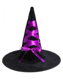 Карнавальная шляпа Ведьма фиолетовая лента Страна карнавалия
