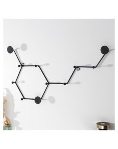 Крючки декоративные металл Молекулы чёрный 29 5х55 см Nnb